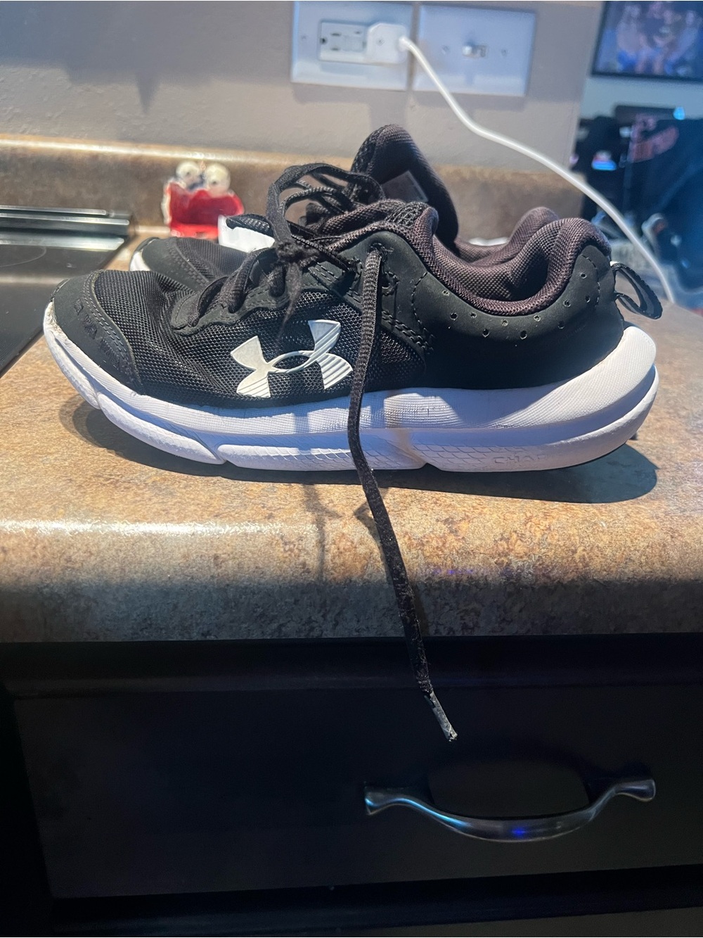 Under Armour Black and White Kids' Athletic Sneakers